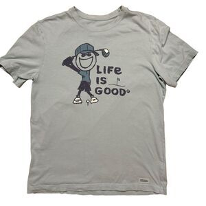 Life is Good Men's Big Head Jake Golf Short Sleeve T Shirt Size Medium